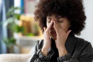 woman suffering with sinusitis